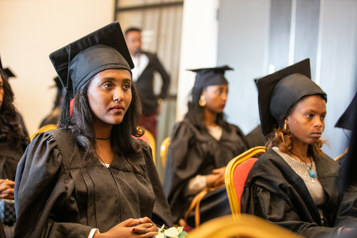 students watching presentation